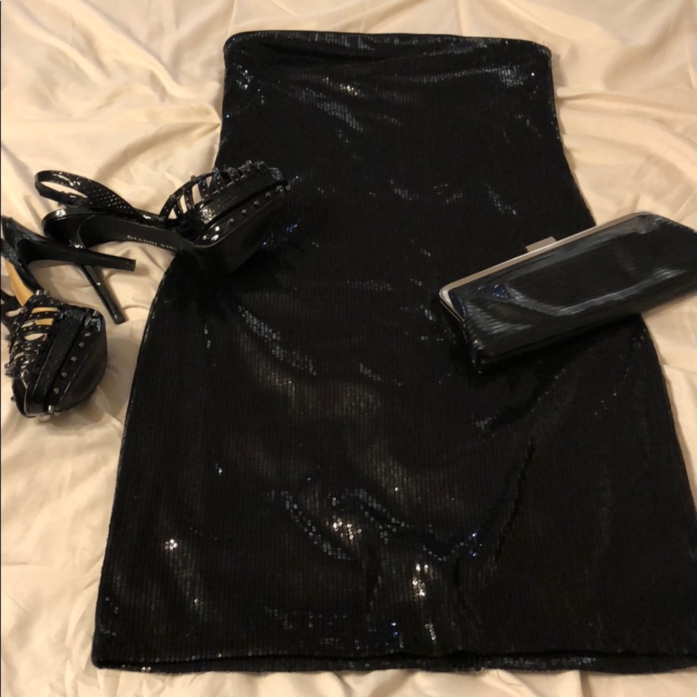 NWT The Limited Fully Lined Black Sequined Dress